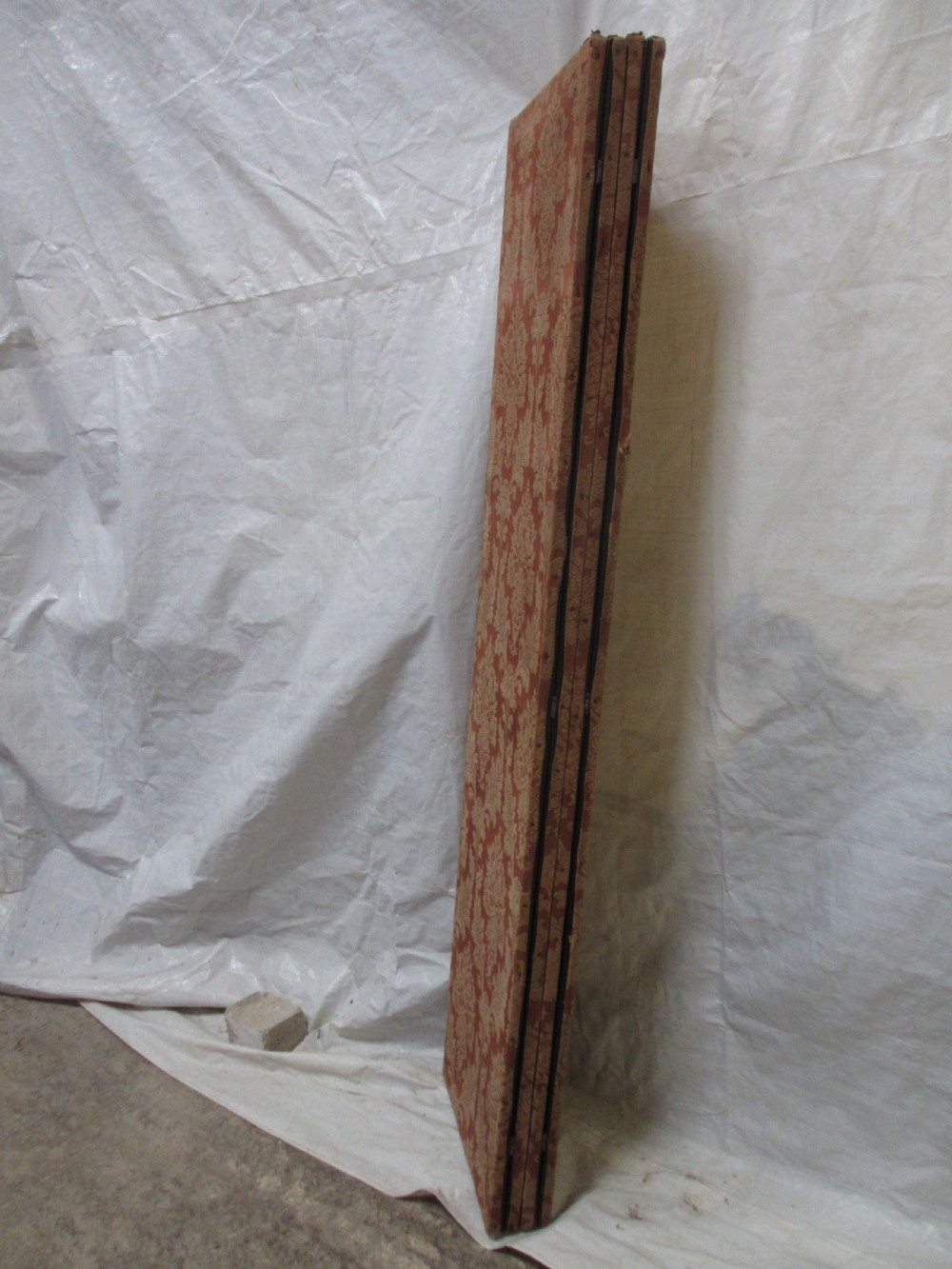 Edwardian four fold screen with floral upholstery View XII