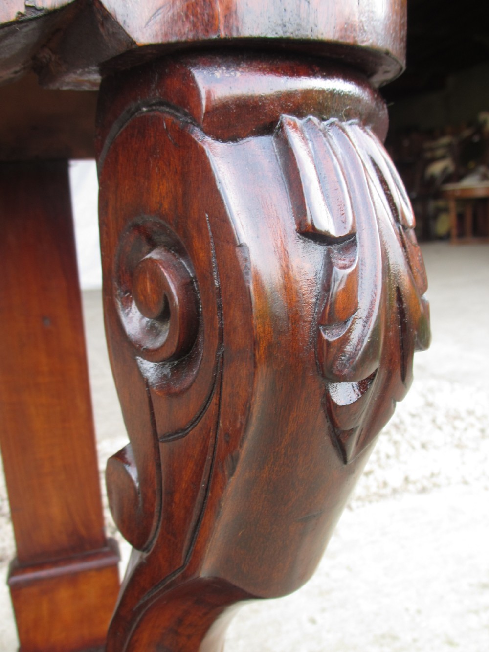 Victorian mahogany mirrored duchess dressing table with scroll supports View XI