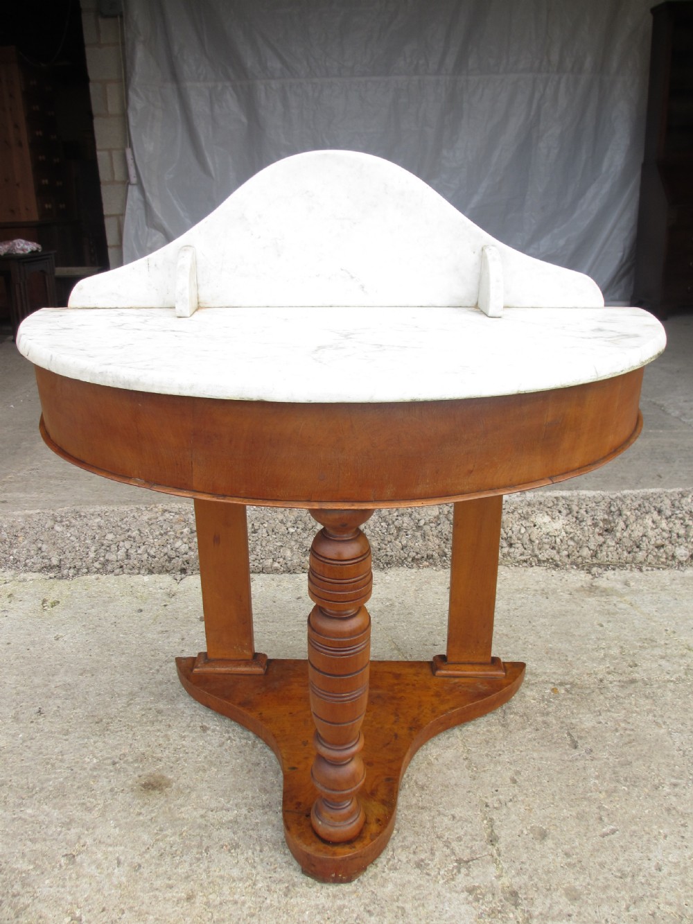 Victorian demi-lune marble topped washstand View II