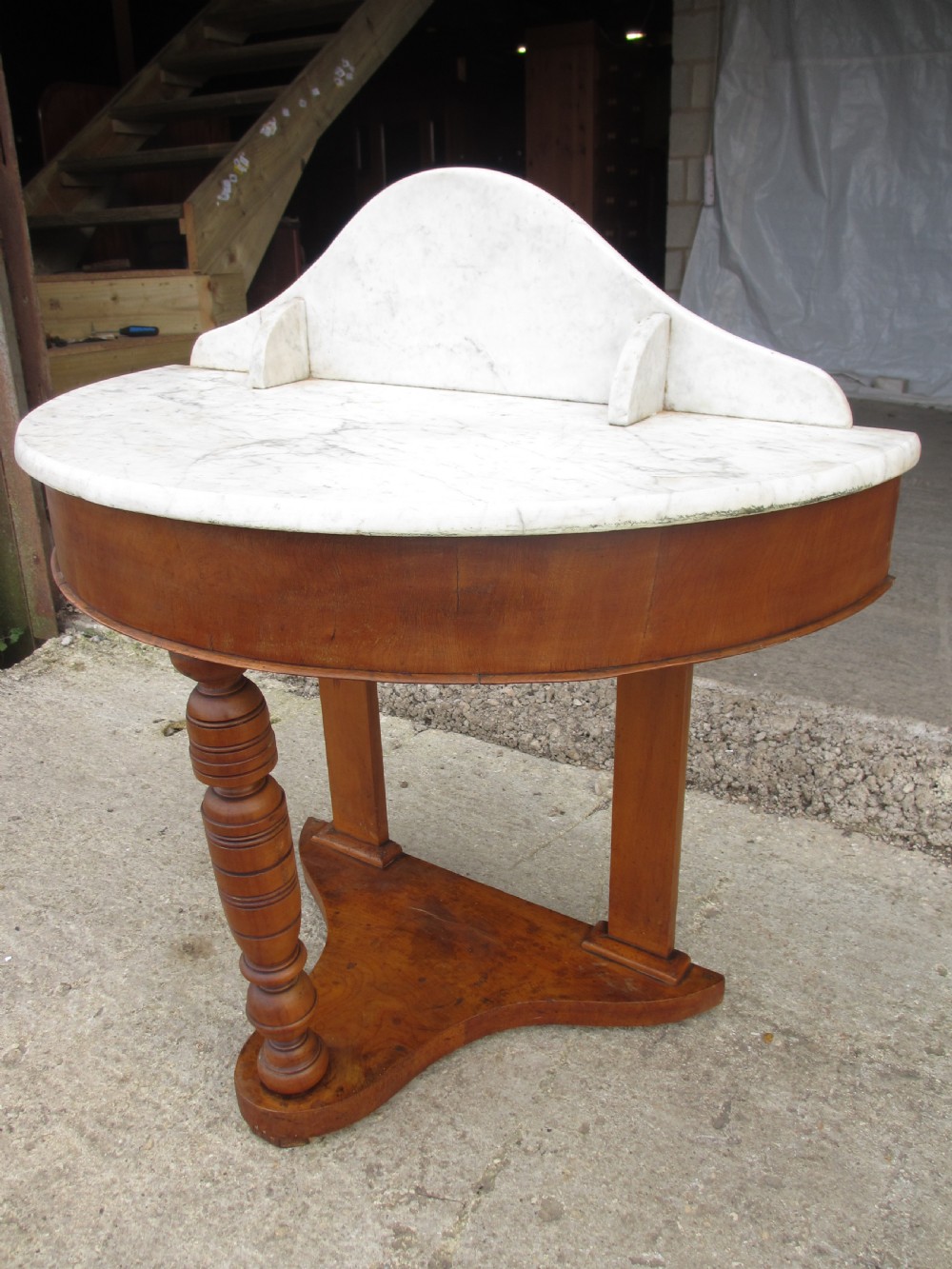 Victorian demi-lune marble topped washstand View IV