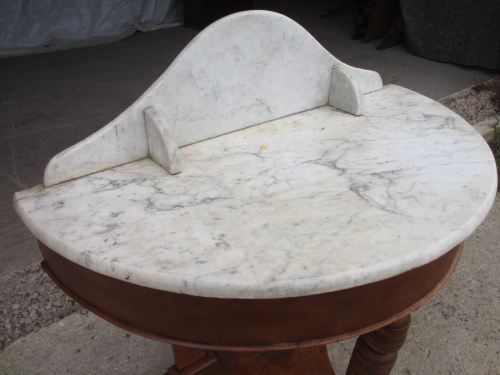 Victorian demi-lune marble topped washstand View V
