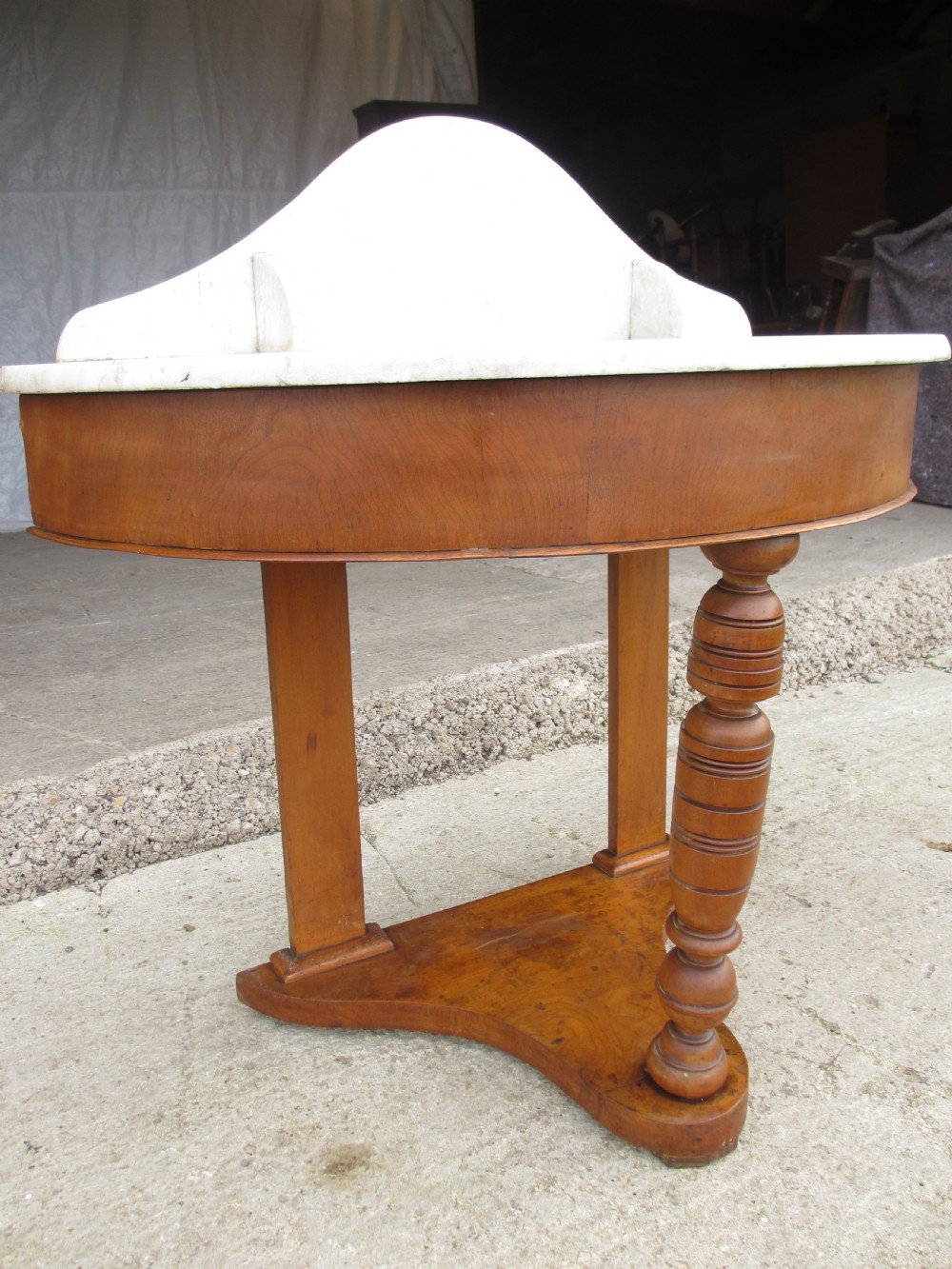 Victorian demi-lune marble topped washstand View VI
