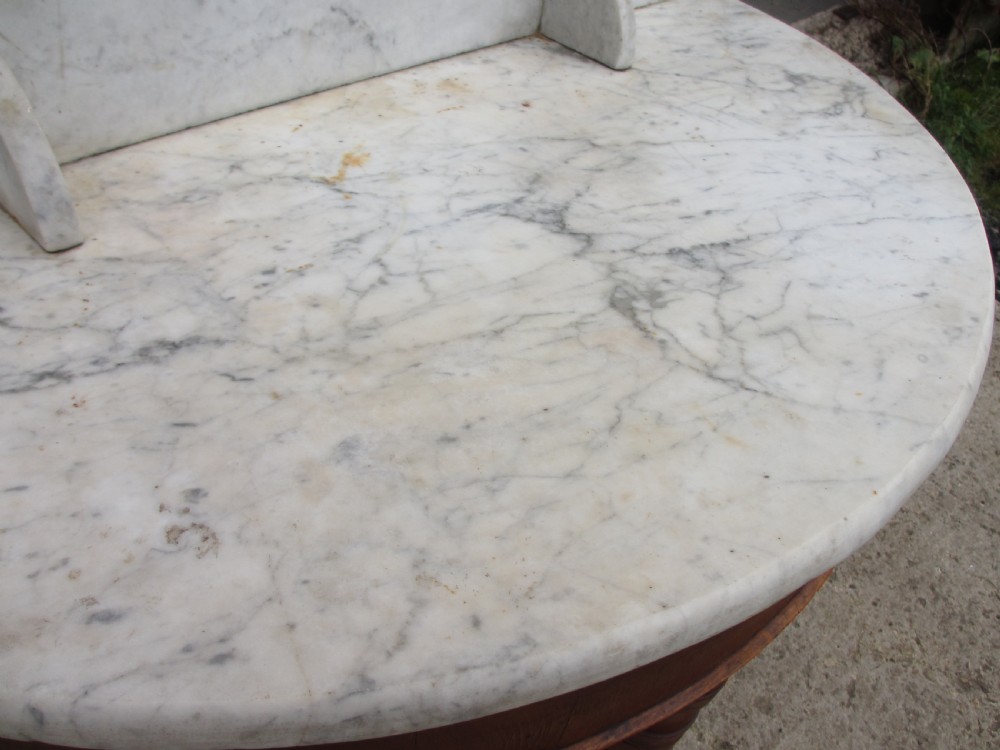 Victorian demi-lune marble topped washstand View IX