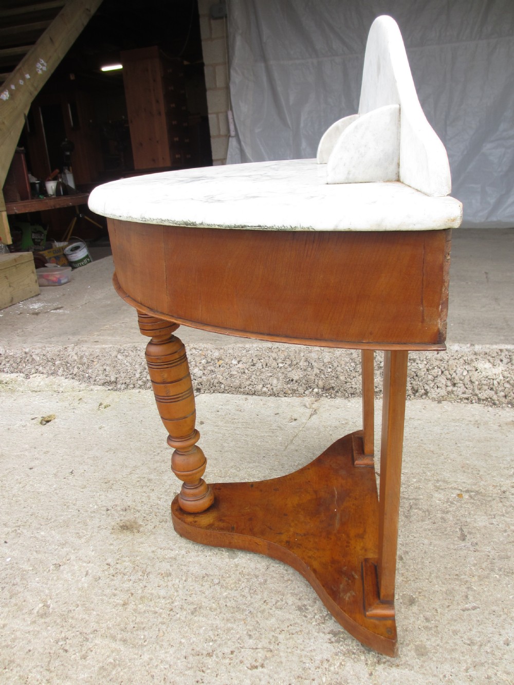 Victorian demi-lune marble topped washstand View XIV