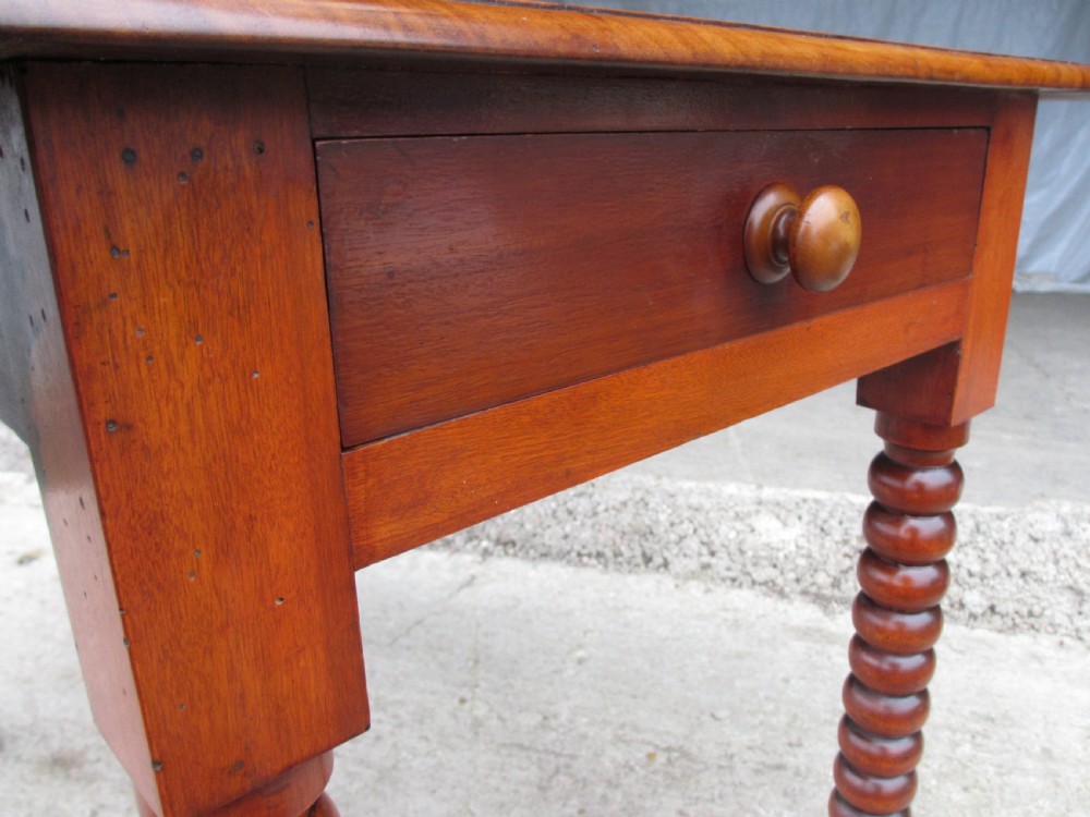 Victorian mahogany bobbin leg pembroke table with drawer View IV