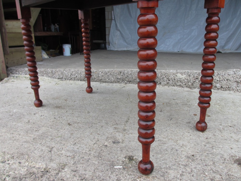 Victorian mahogany bobbin leg pembroke table with drawer View IX