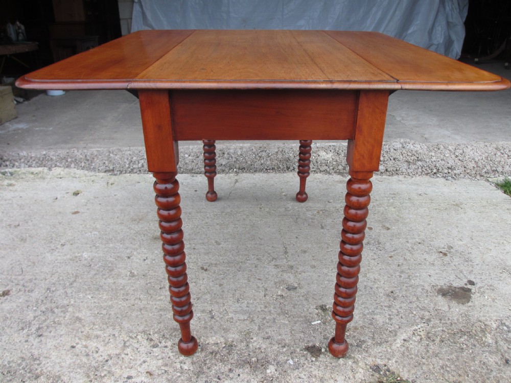 Victorian mahogany bobbin leg pembroke table with drawer View XIII