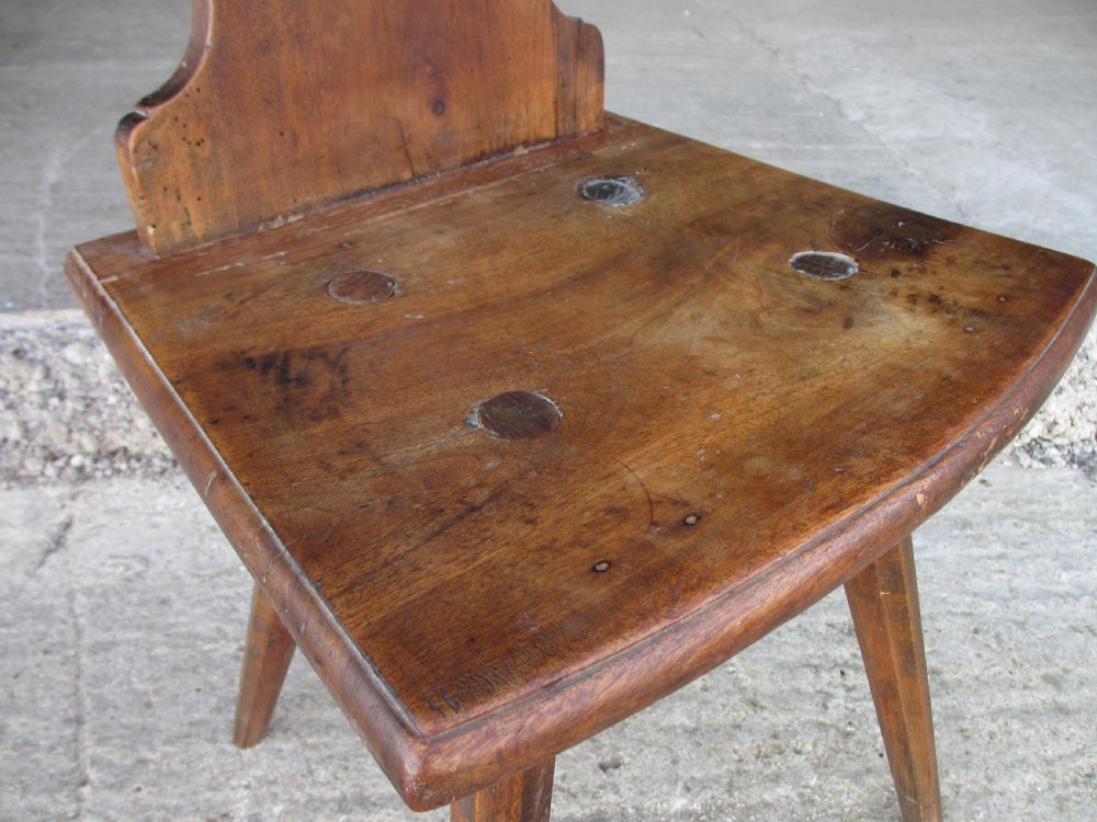 Matched pair of 19th century scandinavian birch primitive ocassional chairs View VIII