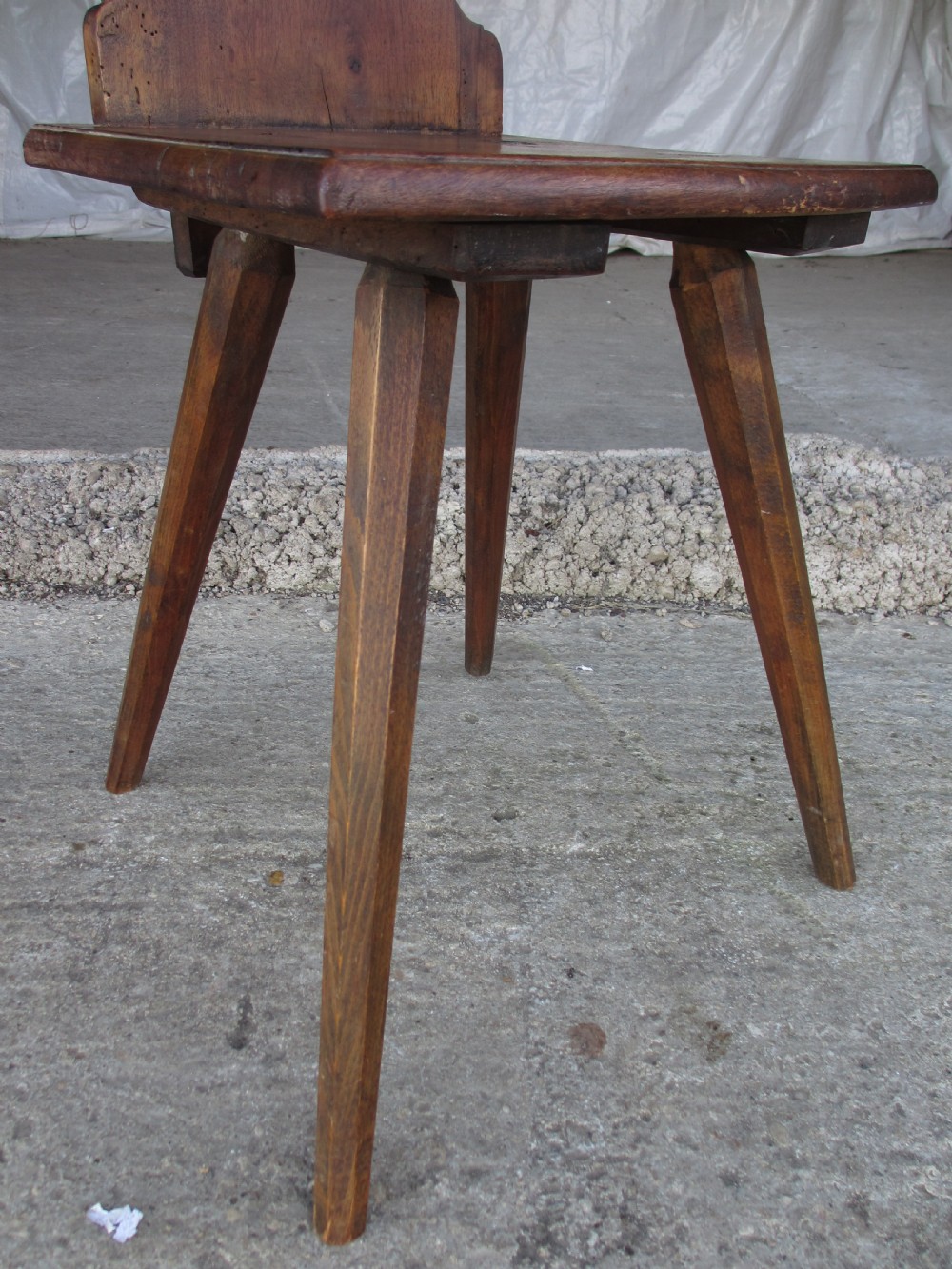 Matched pair of 19th century scandinavian birch primitive ocassional chairs View IX