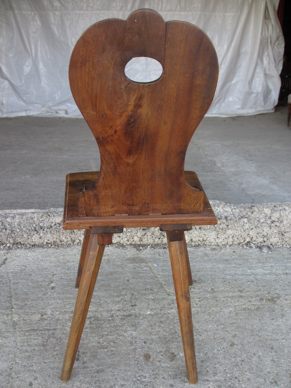 Matched pair of 19th century scandinavian birch primitive ocassional chairs View XI