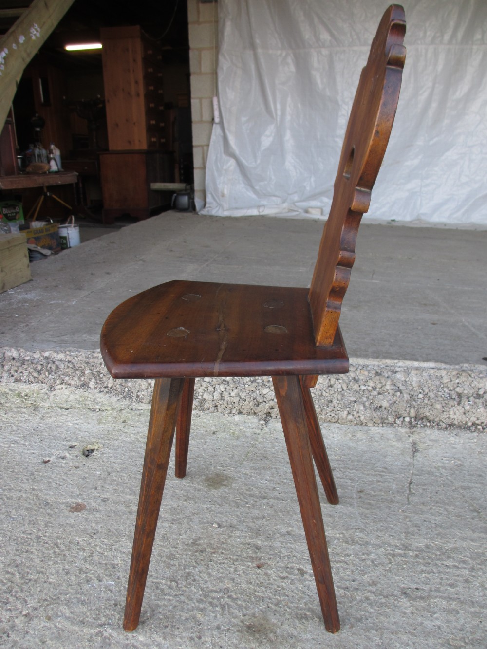 Matched pair of 19th century scandinavian birch primitive ocassional chairs View XVIII