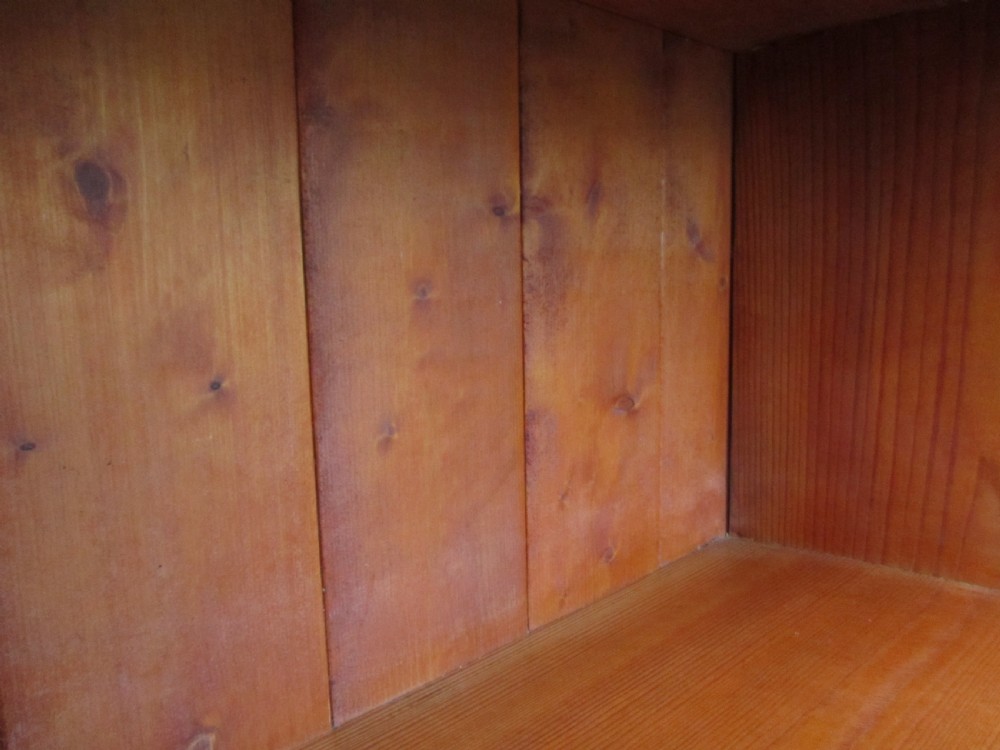 Tall slim pine open bookcase C1920 View XII