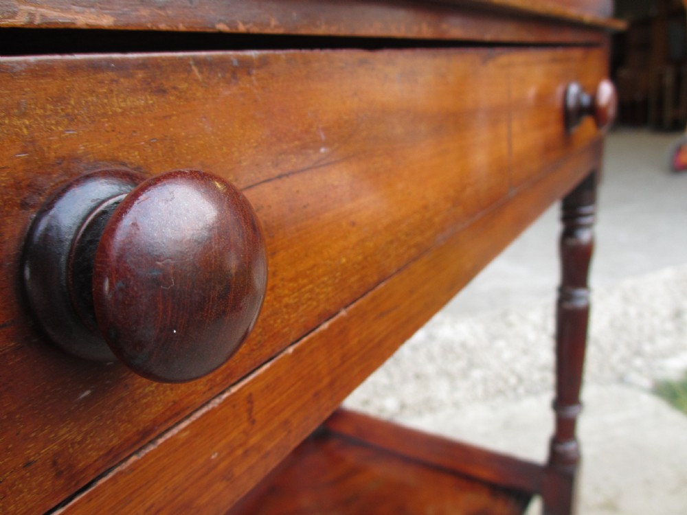 Victorian mahogany galleried back washstand single drawer undertier View V