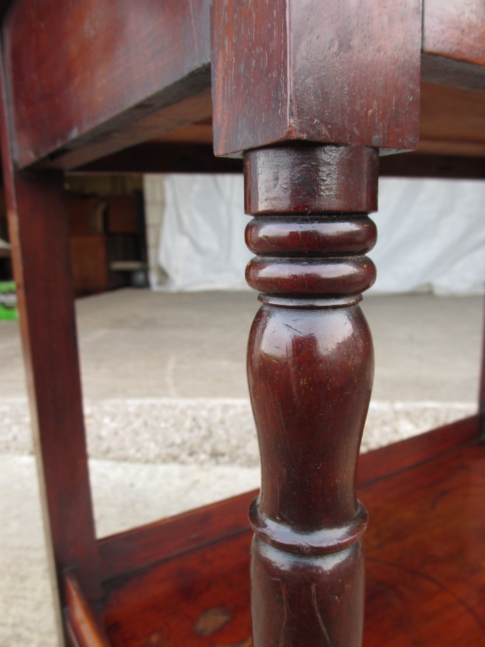 Victorian mahogany galleried back washstand single drawer undertier View VI