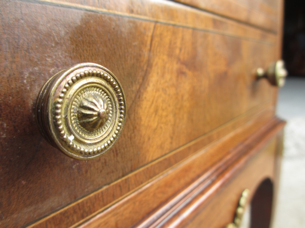 19th century french cross banded mahogany ormolu galley bookcase View V