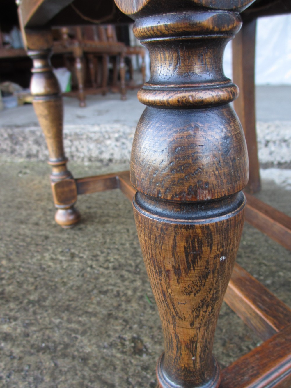 Set of 6 17th century style oak and leather studded dining chairs 2 carvers 4 chairs c1890 View XIII