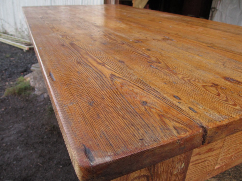 Victorian pine 6ft kitchen table with 2 cutlery drawers  View III