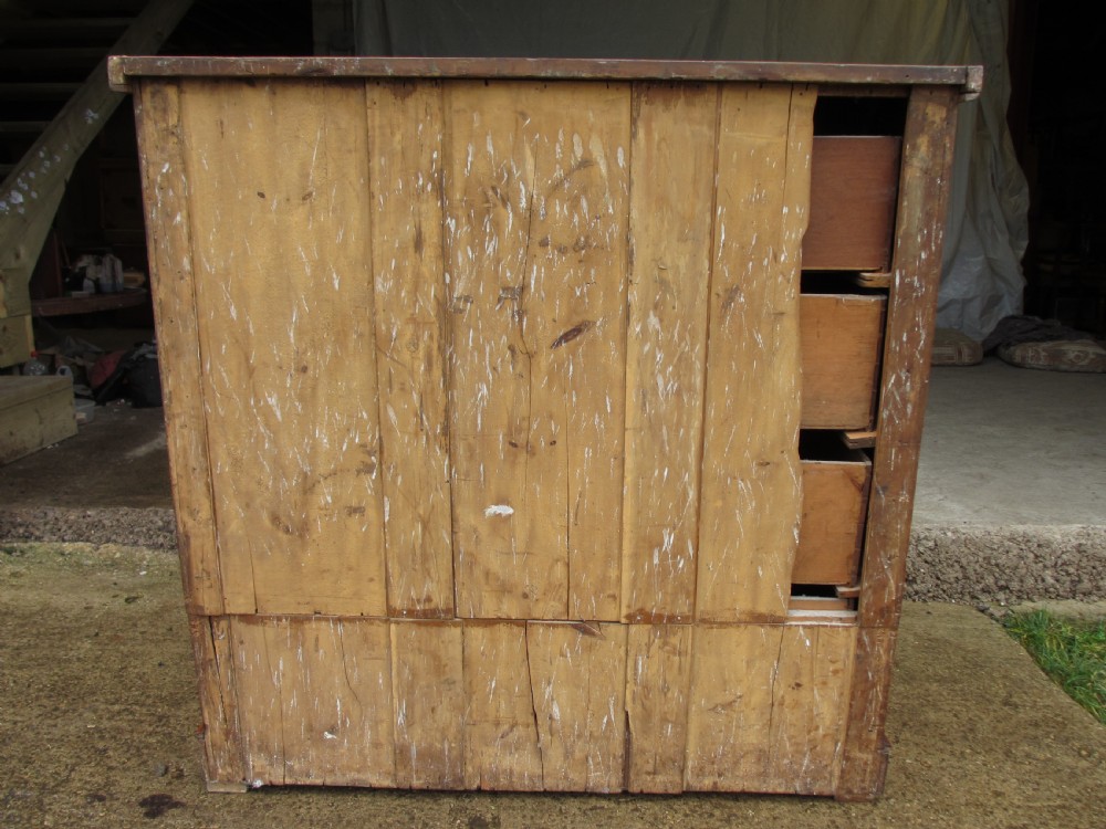 Victorian satinwood tall chest of drawers, 2 over 3, with key View IX