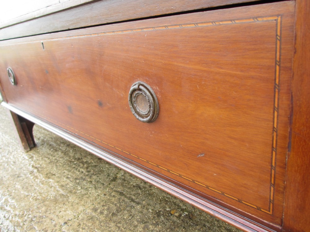 Edwardian mahogany single inlaid wardrobe oval mirror View V