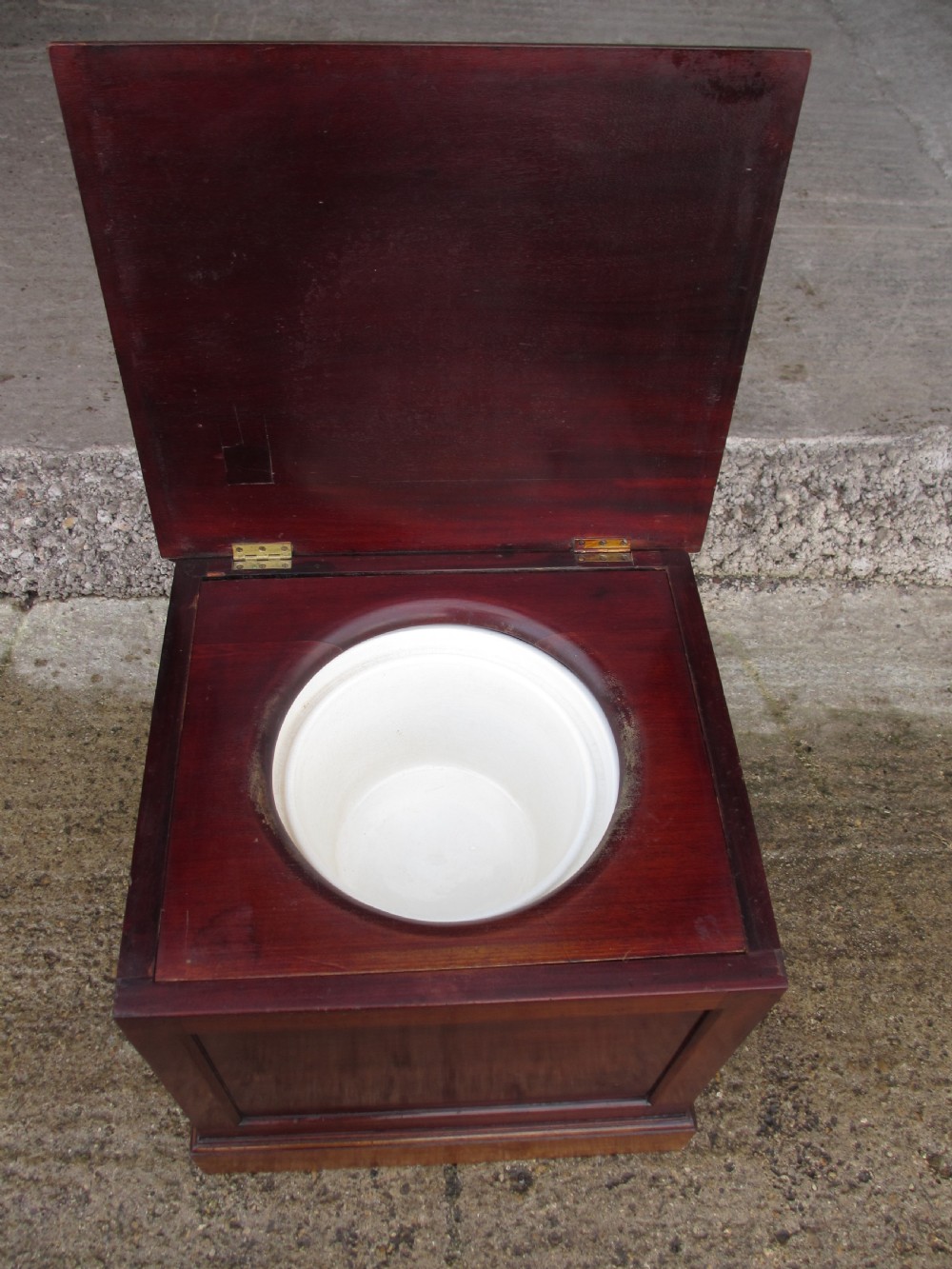 Victorian mahogany and pot box bedroom toilet commode View IV