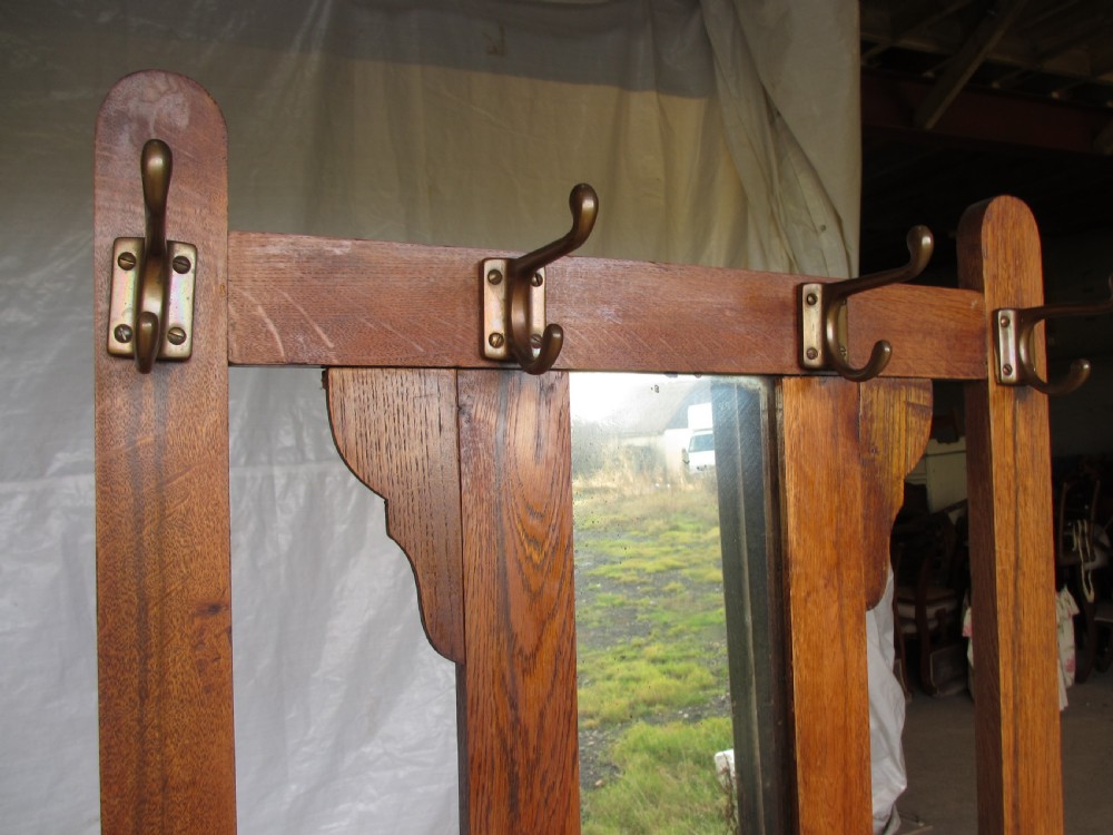 Slim Oak mirror hall stand View IV