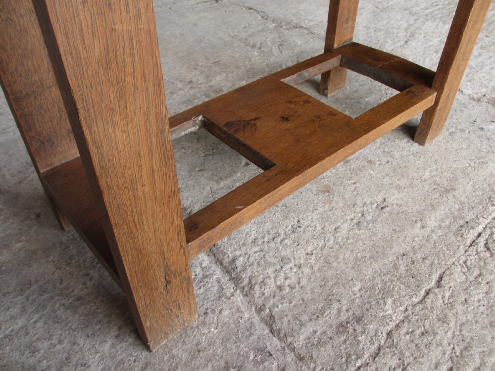 Slim Oak mirror hall stand View VII
