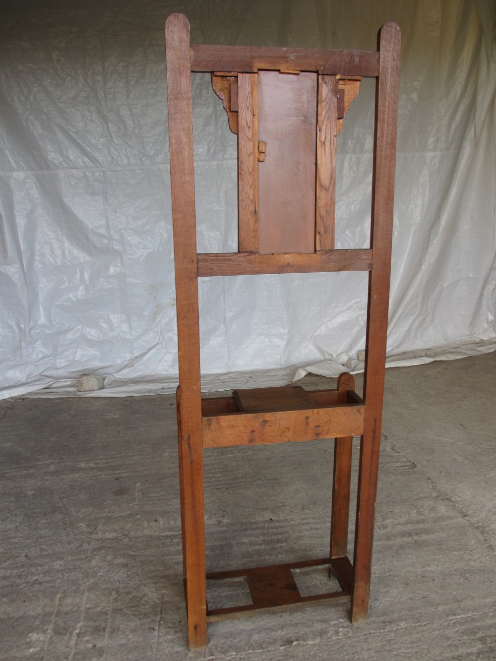 Slim Oak mirror hall stand View IX