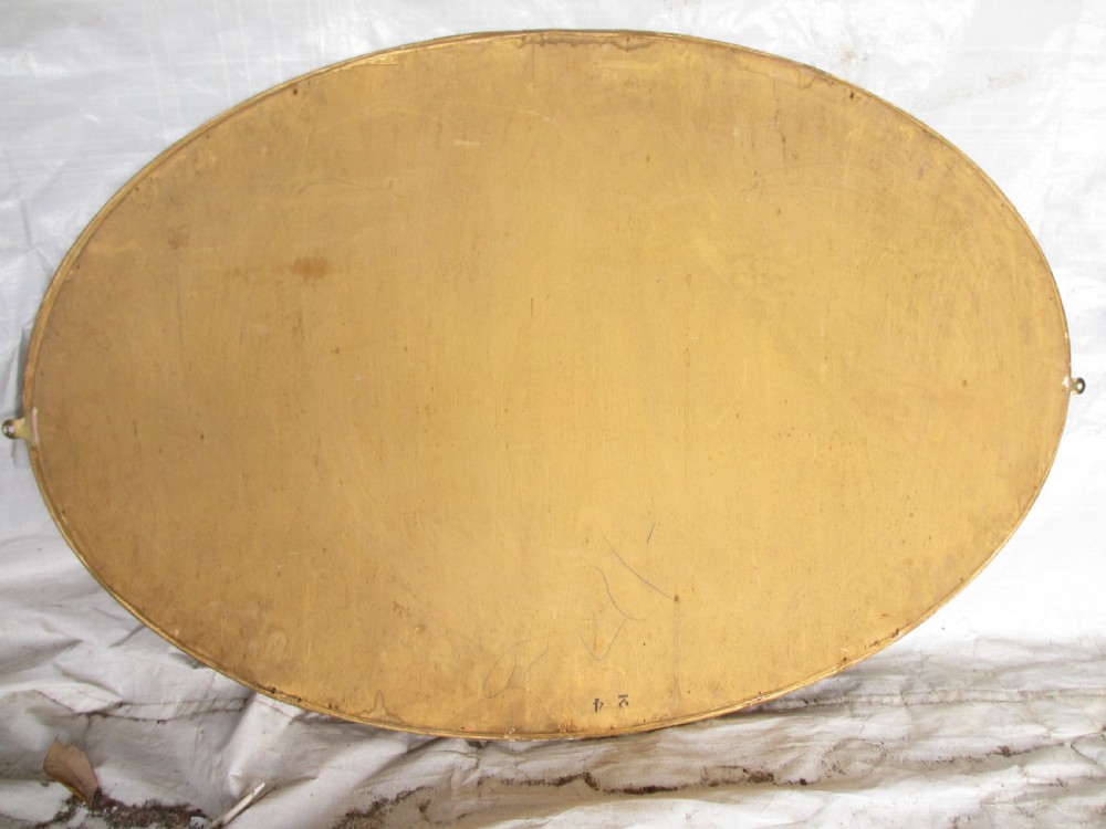 Regency gilt framed oval bevel glass wall hanging mirror  View VI