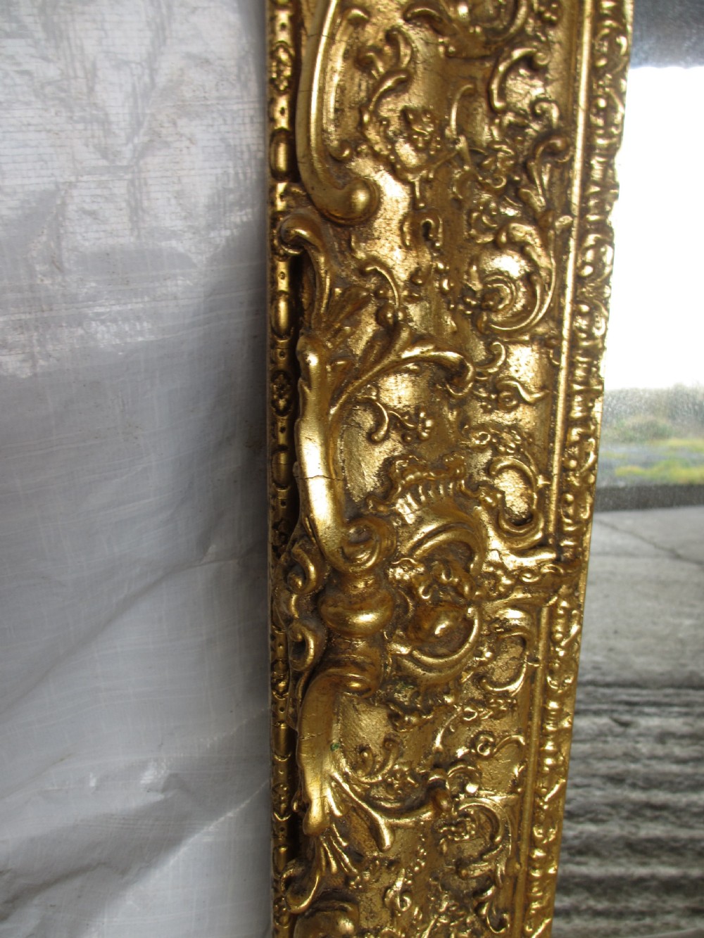 Large Victorian gilt framed rectangular wall mirror View V