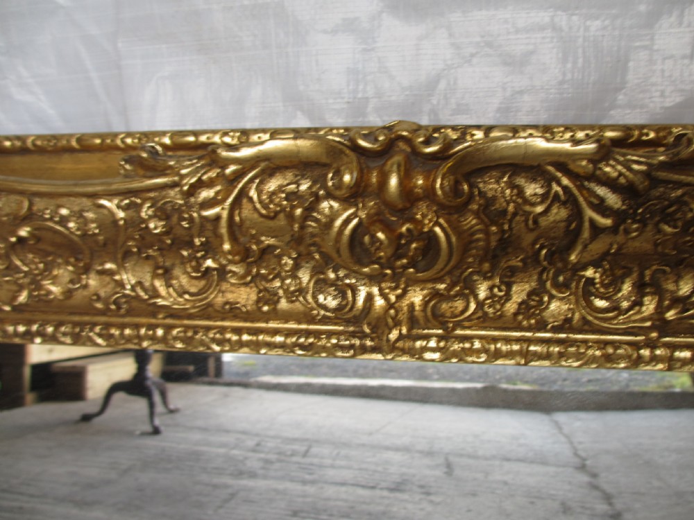 Large Victorian gilt framed rectangular wall mirror View VI