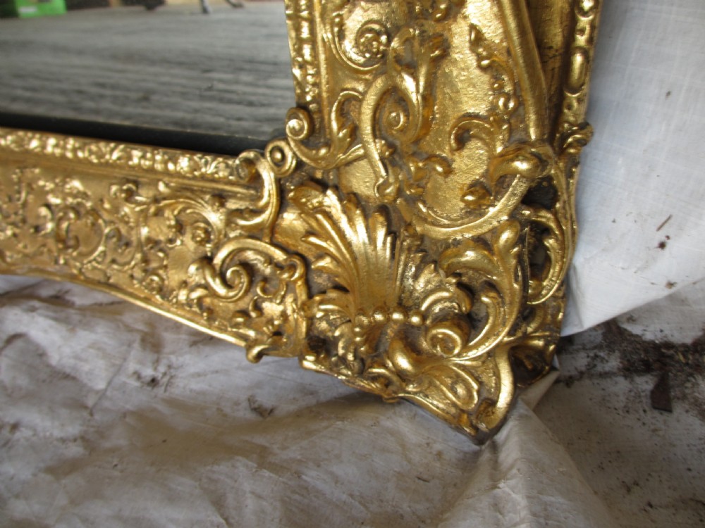 Large Victorian gilt framed rectangular wall mirror View VII