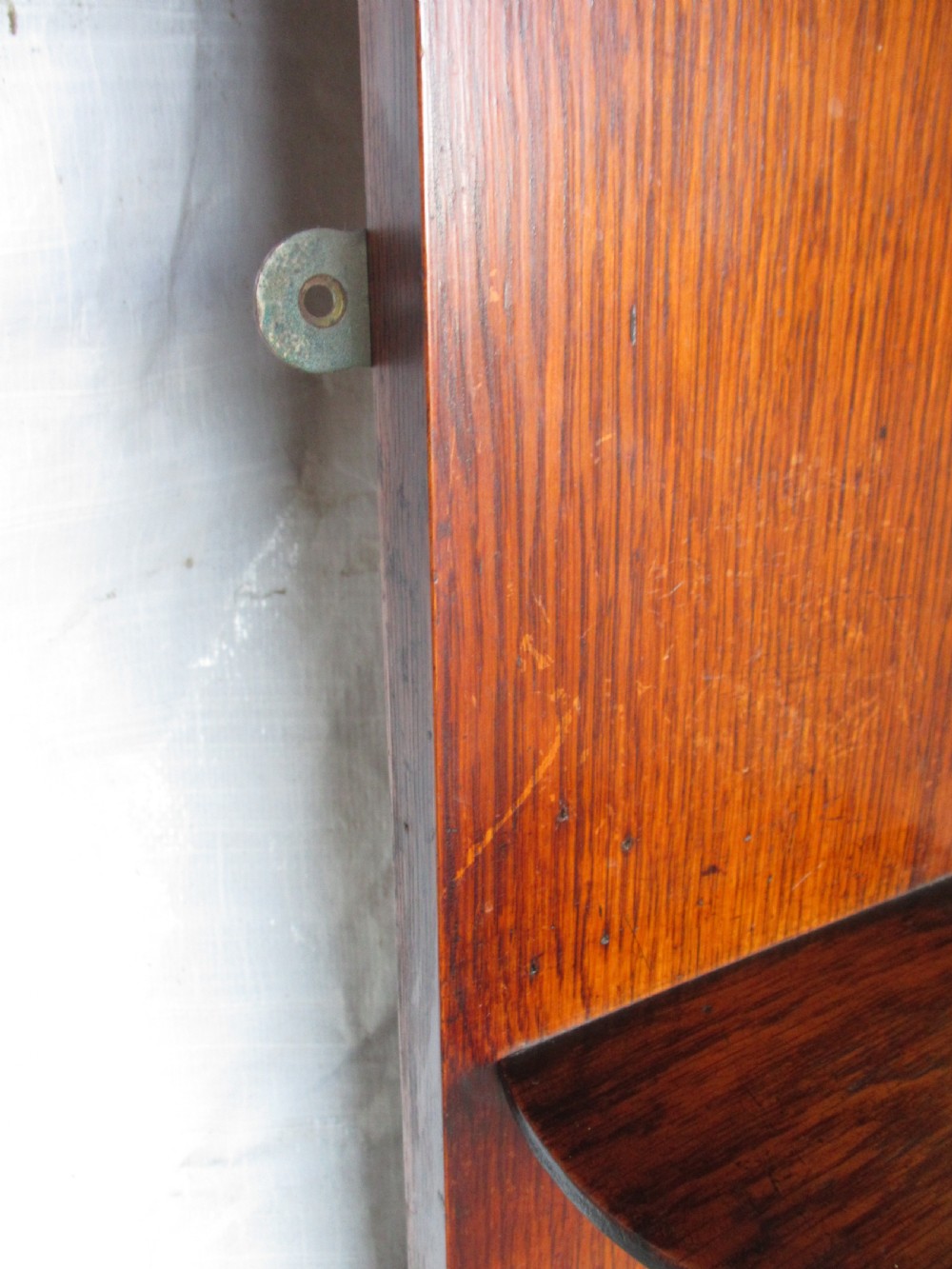19th century oak framed bevel glass over-mantle mirror  View VI