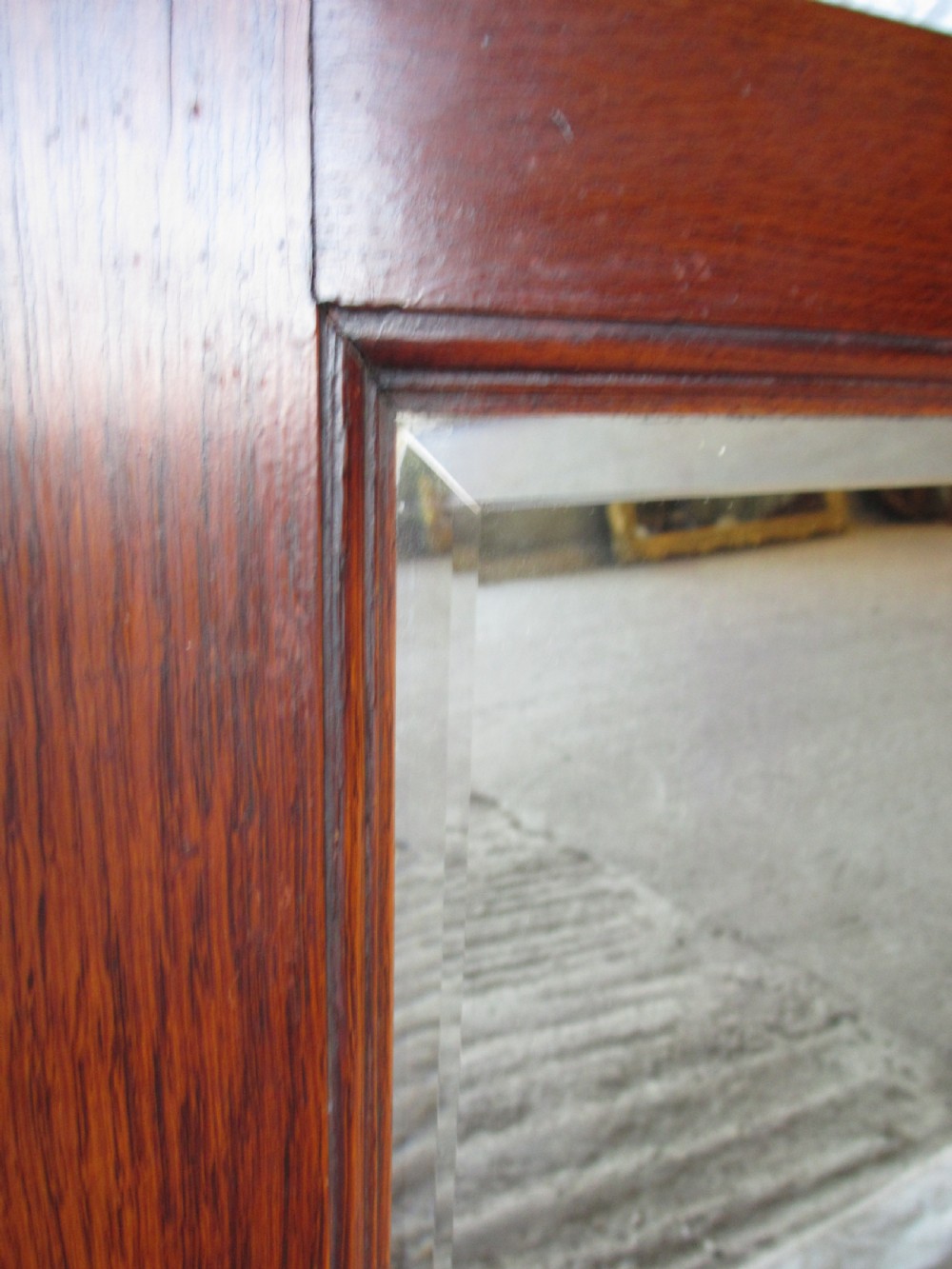 19th century oak framed bevel glass over-mantle mirror  View VII
