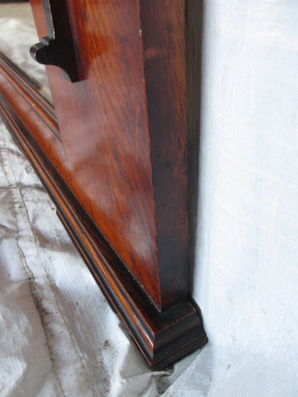 19th century oak framed bevel glass over-mantle mirror  View VIII