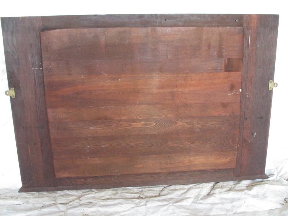 19th century oak framed bevel glass over-mantle mirror  View IX