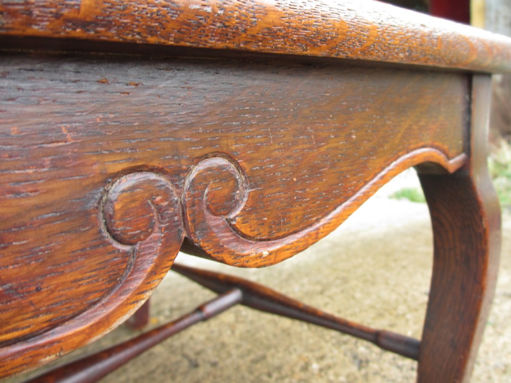 Victorian oak art nouveau upholstered occasional armchair View IX