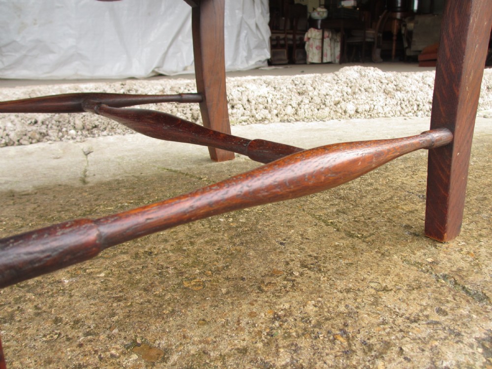 Victorian oak art nouveau upholstered occasional armchair View X