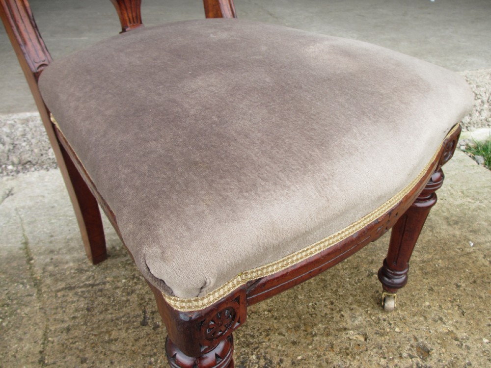 Set of eight Victorian mahogany upholstered dining chairs View VIII