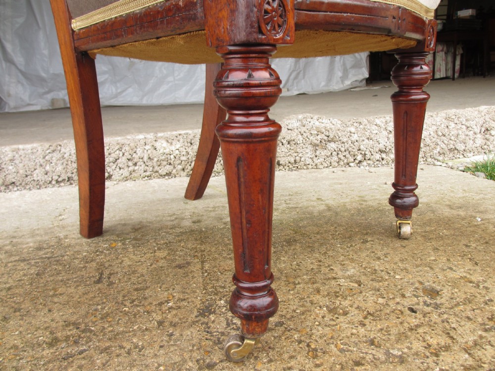Set of eight Victorian mahogany upholstered dining chairs View IX