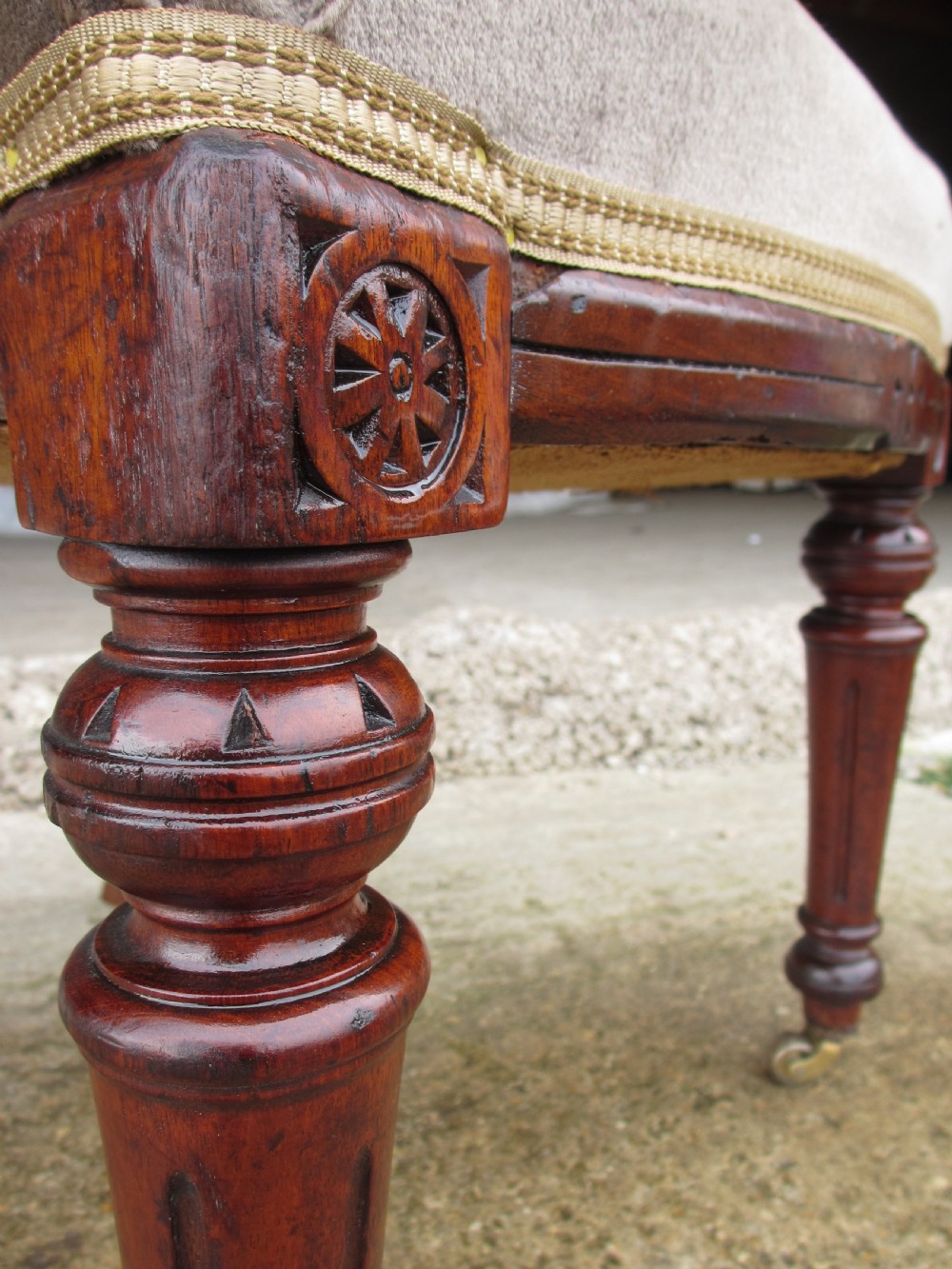 Set of eight Victorian mahogany upholstered dining chairs View X