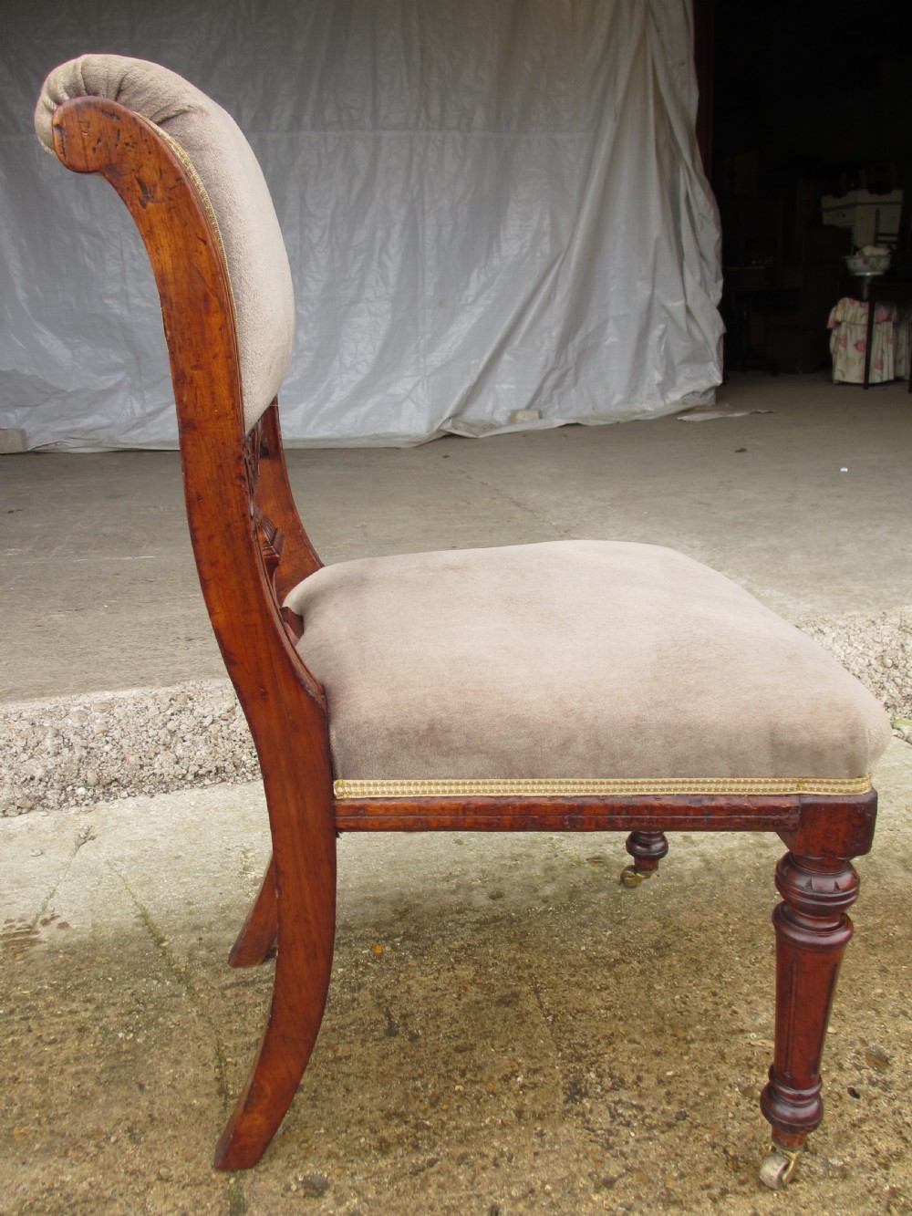 Set of eight Victorian mahogany upholstered dining chairs View XI
