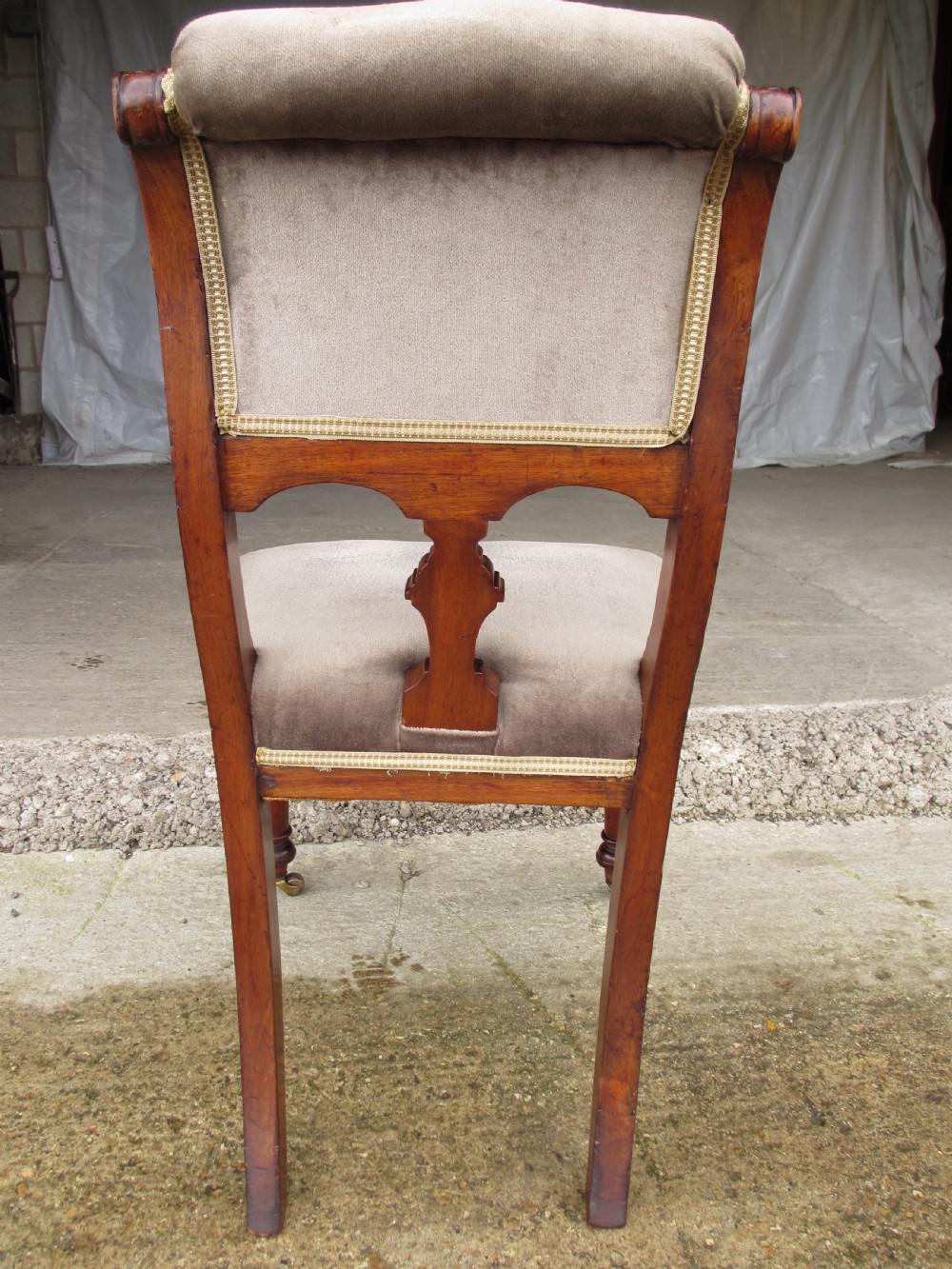 Set of eight Victorian mahogany upholstered dining chairs View XII
