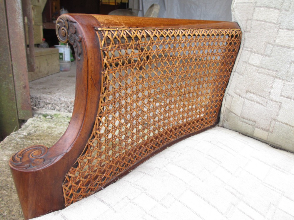 Walnut art deco bergere 3 piece suite sofa and 2 armchairs  View V