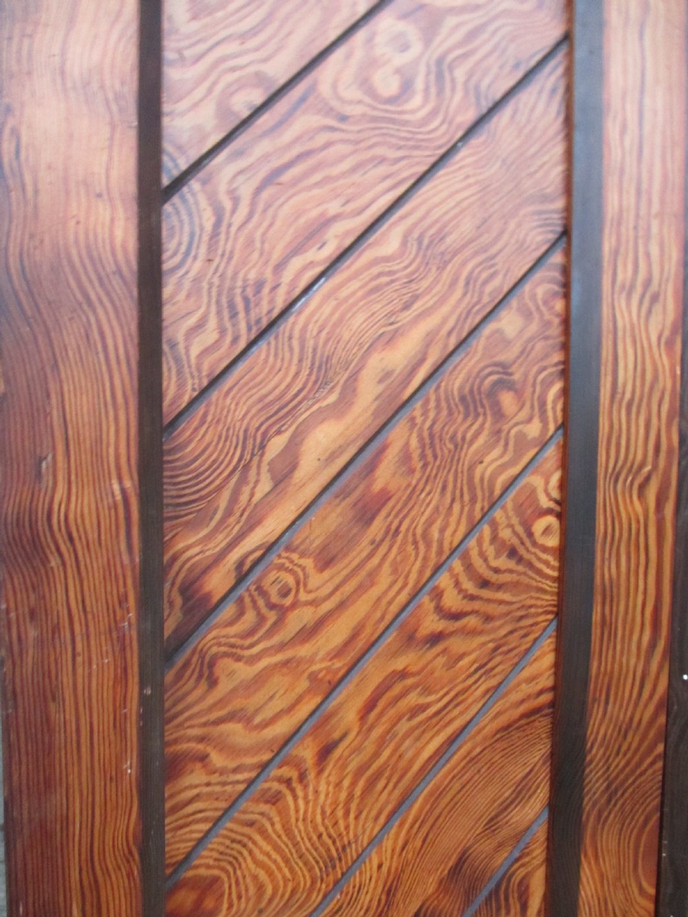 Superb Victorian Gothic pitch pine mirrored door linen press wardrobe View VI