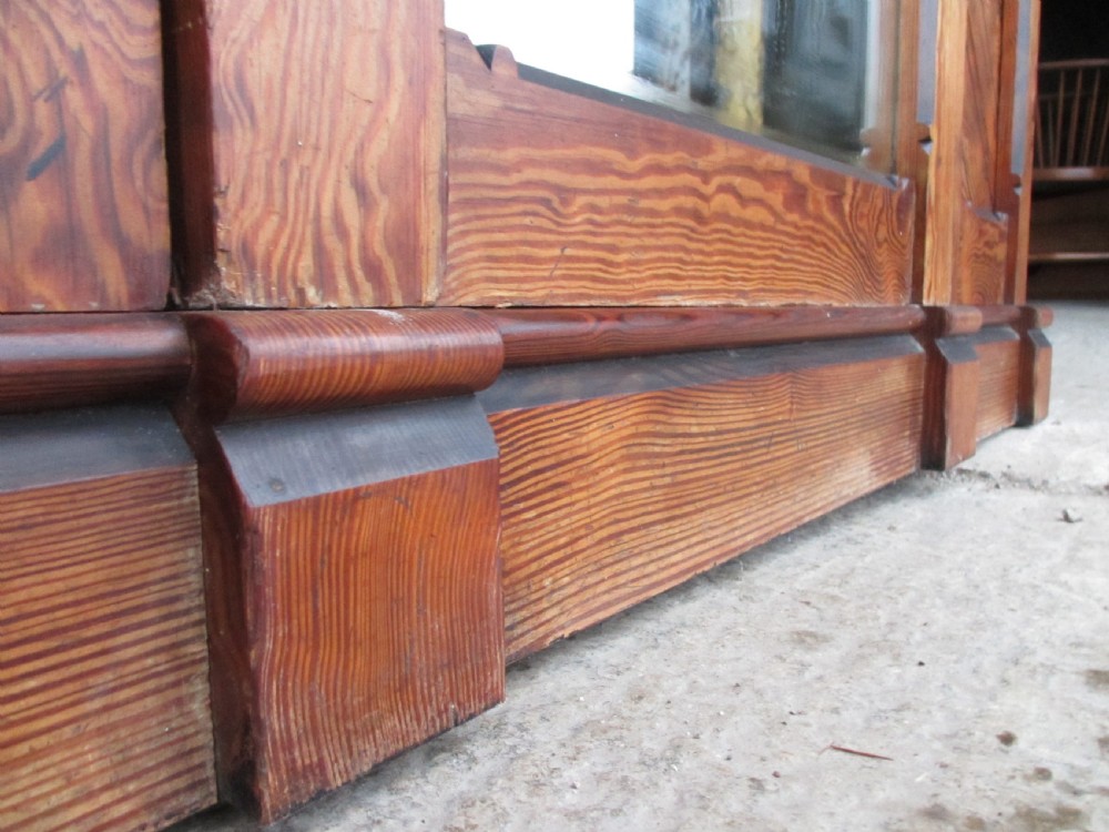 Superb Victorian Gothic pitch pine mirrored door linen press wardrobe View VII