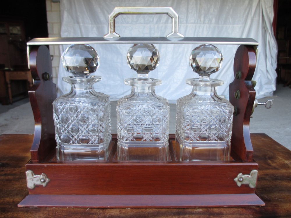 Victorian 3 bottle Tantalus