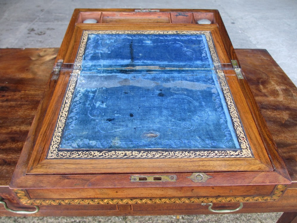 Victorian mahogany tunbridge crossbanded writing slope  View III