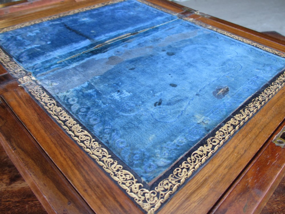Victorian mahogany tunbridge crossbanded writing slope  View V