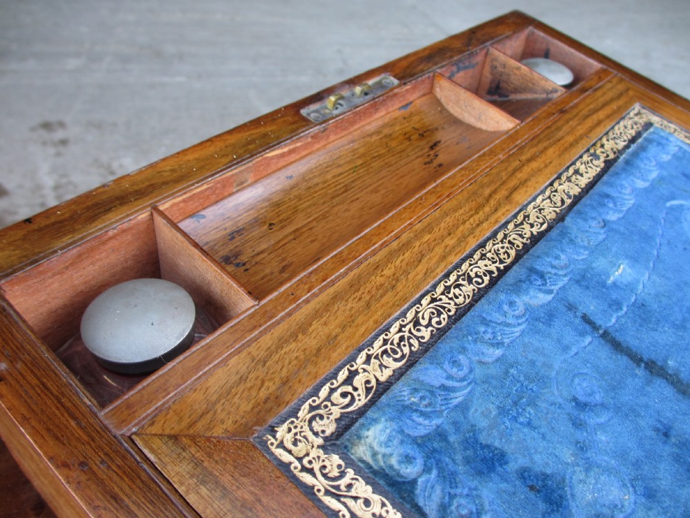Victorian mahogany tunbridge crossbanded writing slope  View VI