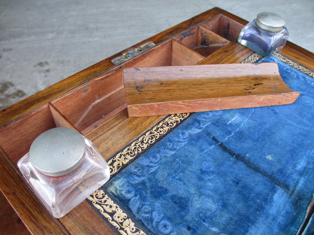 Victorian mahogany tunbridge crossbanded writing slope  View VIII